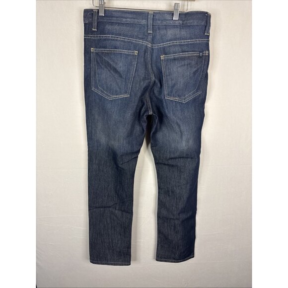 PD&C Jeans 32x30 Dark Wash Straight Fit Whiskered Denim Mens Casual - Picture 3 of 6